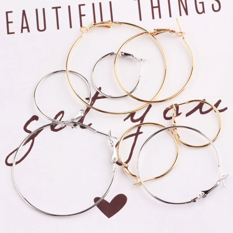 Серьги большого размера для женщин простые круглые серьги в стиле панк украшения