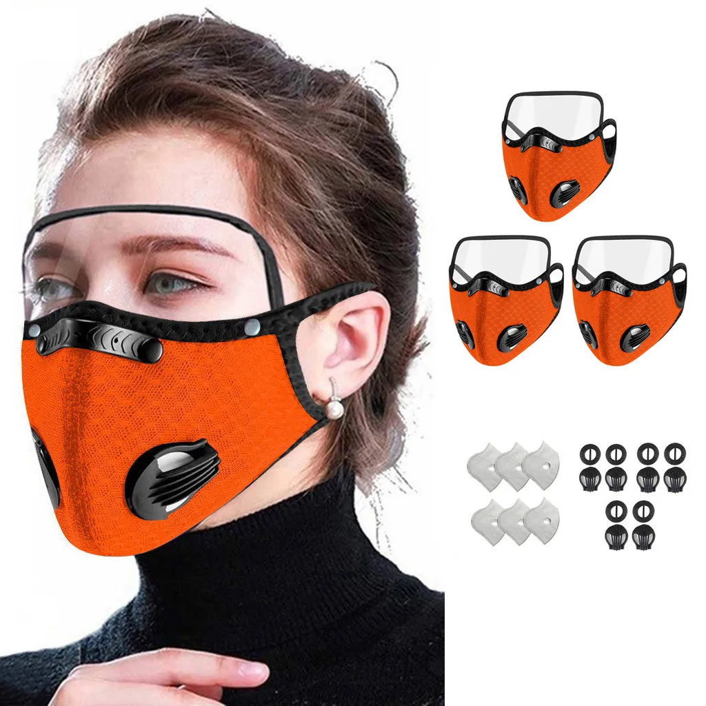 

Washable Cycling Mask With 6PCS Filters Activated Carbon PM2.5 Anti-Pollution Sports Training Cycling Face Mask With Eyes Shield