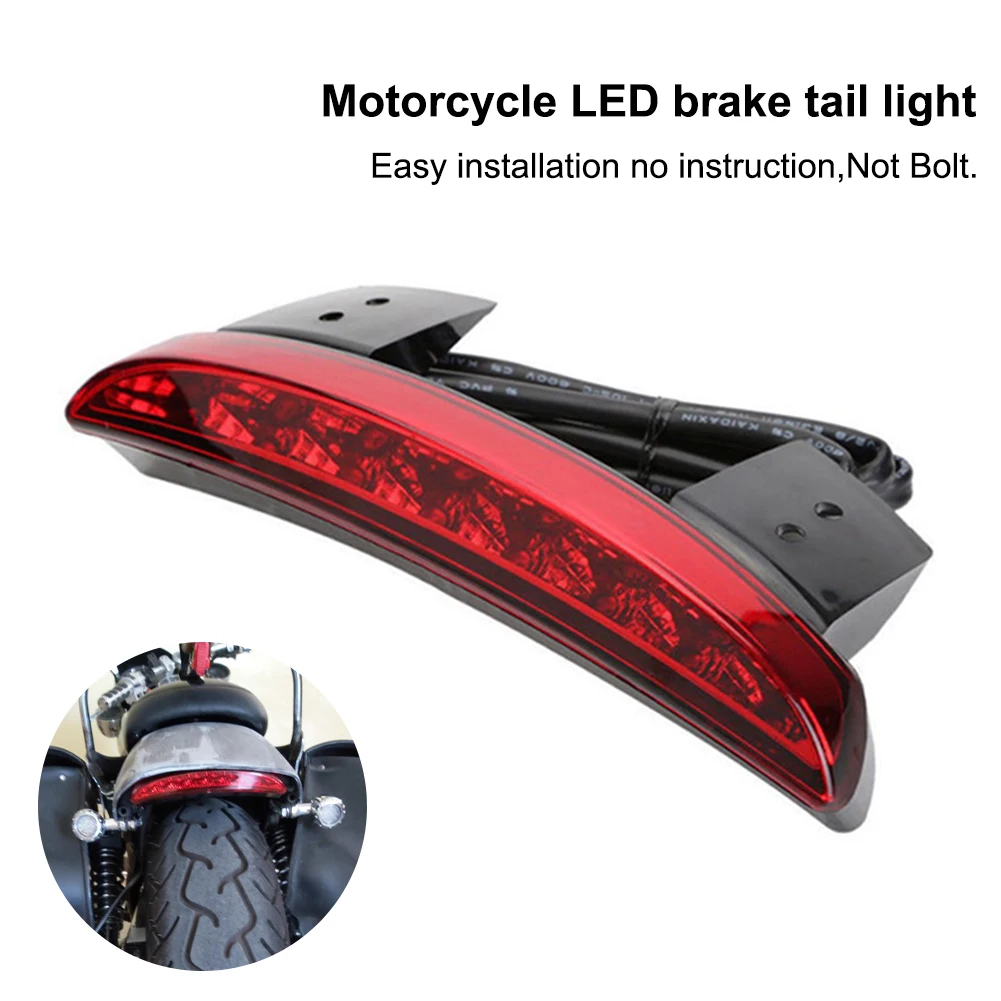 

Motorcycle Rear Fender Mount Taillight Rear Fender Edge Red Brake Light for Davidson Touring Sportster XL 883 1200 Cafe Racer