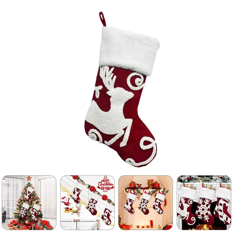 

1Pc Christmas Storage Bag Creative Candy Pouch Xmas Stocking Hanging Pendants