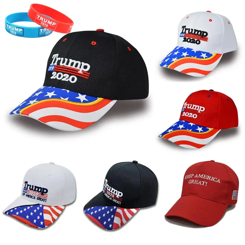 Вечерние кепки Трампа 2020 с вышивкой американского флага Дональда хлопковая