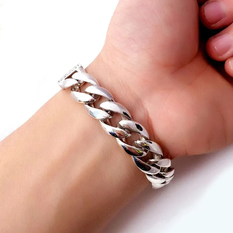 925 Sterling Silver Jewelry Men's Personalized Carved Unique Bracelet Punk Style Retro Thai Original Exquisite | Украшения и