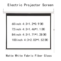 thinyou 60inch 72inch 84inch 100inch 43 electric projector screen matte white fabric fiber glass curtain remote control up down