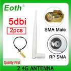 EOTH 2 шт. 2,4g антенна 5dbi sma Розетка wlan Wi-Fi 2,4 ГГц антенна IPX ipex 1 SMA штекер Удлинительный кабель iot модуль антенна