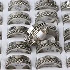 Вращающаяся цепь в виде спиннера, римские цифровые кольца из нержавеющей стали для женщин и мужчин, разные цвета, рок, подарочные украшения для вечеринок, 20 шт.лот