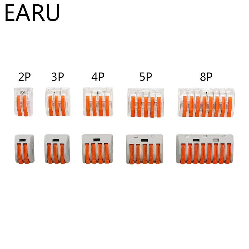 Mini Fast Wire Cable Connectors Universal Compact Conductor Spring Splicing Wiring Connector Push-in Terminal Block SPL-2/3 LED |