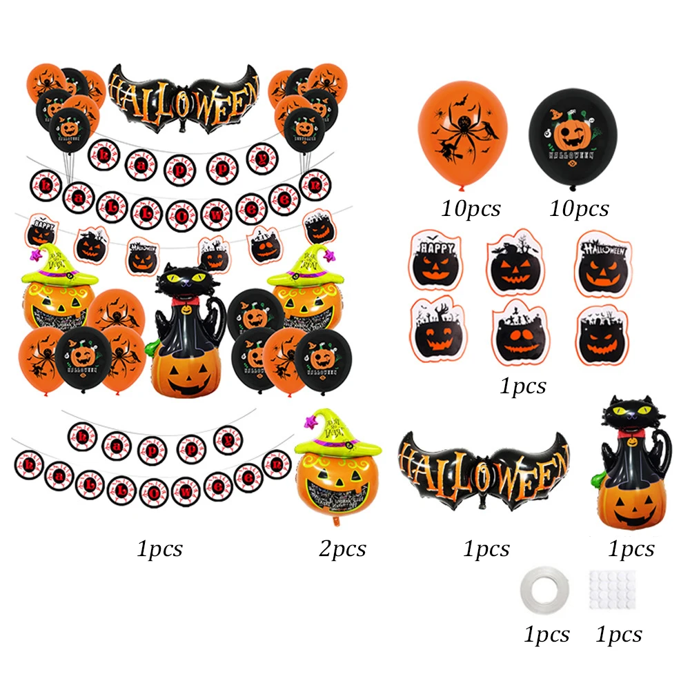 

Halloween Balloon Garland Arch Kit Helium Balloons foil Set for Halloween Day Party Decorations Halloween Ornament Props