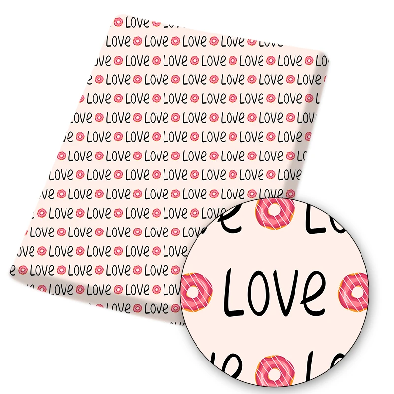 1 шт. Полиэстеровая хлопчатобумажная ткань с принтом сердечек 45x145 см | Дом и сад