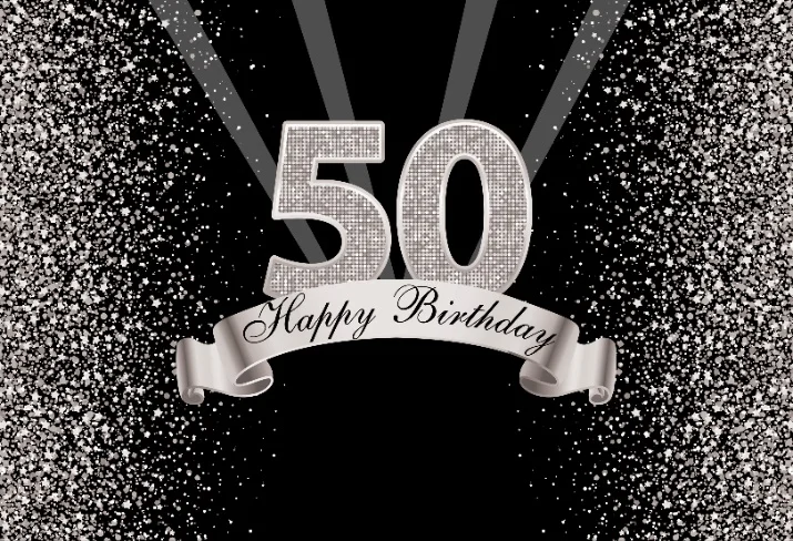 Silver-50th Счастливый 30th 40th 50th 60th День Рождения Вечеринка Золотой горошек праздник плакат ПОРТРЕТНАЯ ФОТОГРАФИЯ фоновая фотосъемка - Цвет: Silver-50th