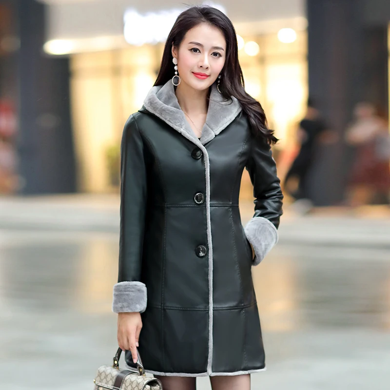 Женское осенне-зимнее пальто 2020 тонкая теплая мягкая куртка из искусственной