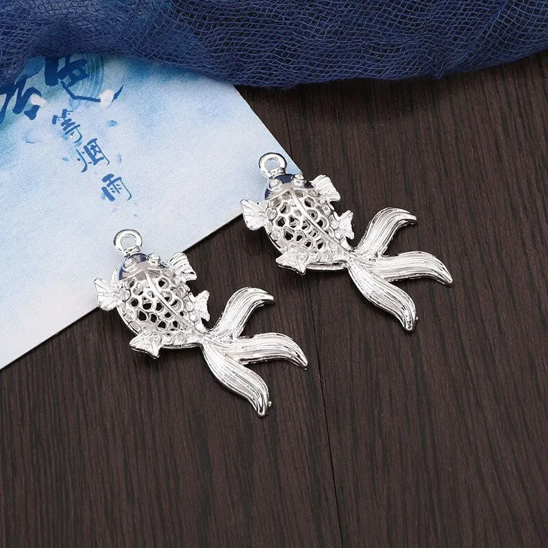 2019 Новинка 10 шт гальванизированные изделия из сплава золотой рыбки с кулонами diy