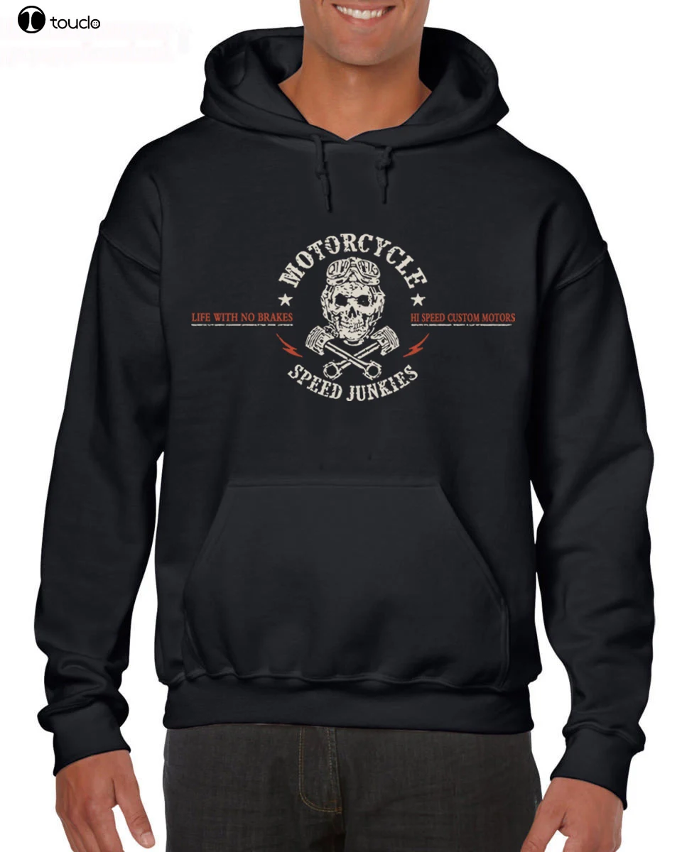 Funny Clothing Casual Hoodies MOTORCYCLE SPEED JUNKIES Biker Chopper Motard MC Sweatshirt | Мужская одежда