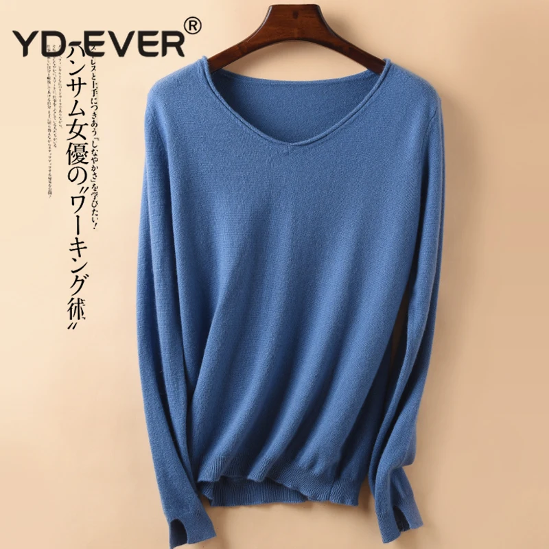 Высокое качество женский свитер 100% козья шерсть кашемир пуловеры зима новая мода