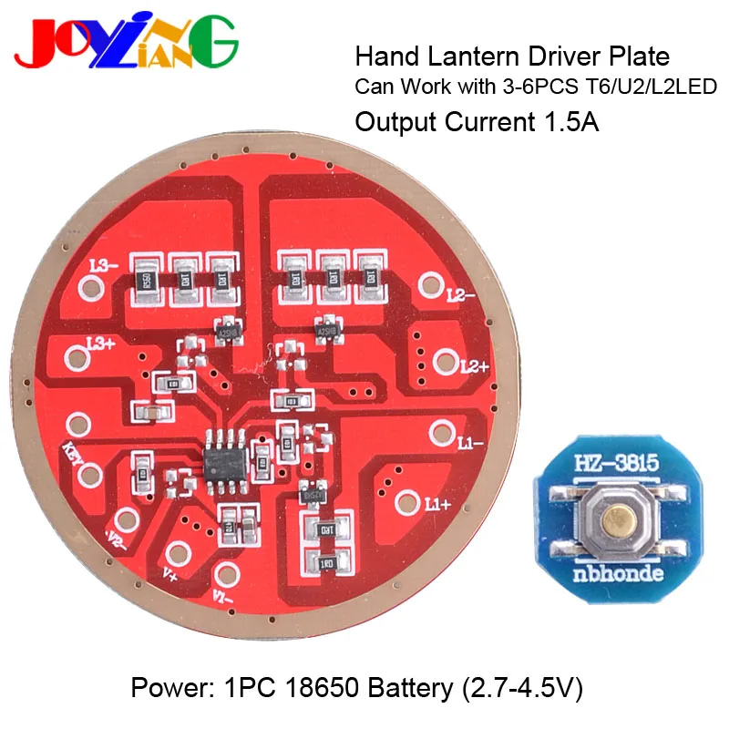 

JYL3915 High-Power Strong Light Portable Light Circuit Drive Board Accessories Can Connected 3-6pcs T6/U2/L2 LED Lights