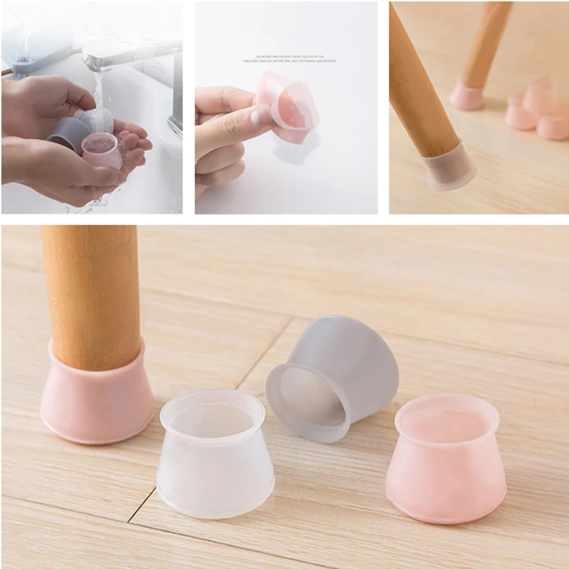 

Furniture Table Chair Leg Floor Feet Cap Cover Protector Feet Pads Non-slip Table Chair Leg Caps Foot Protection Bottom Cover