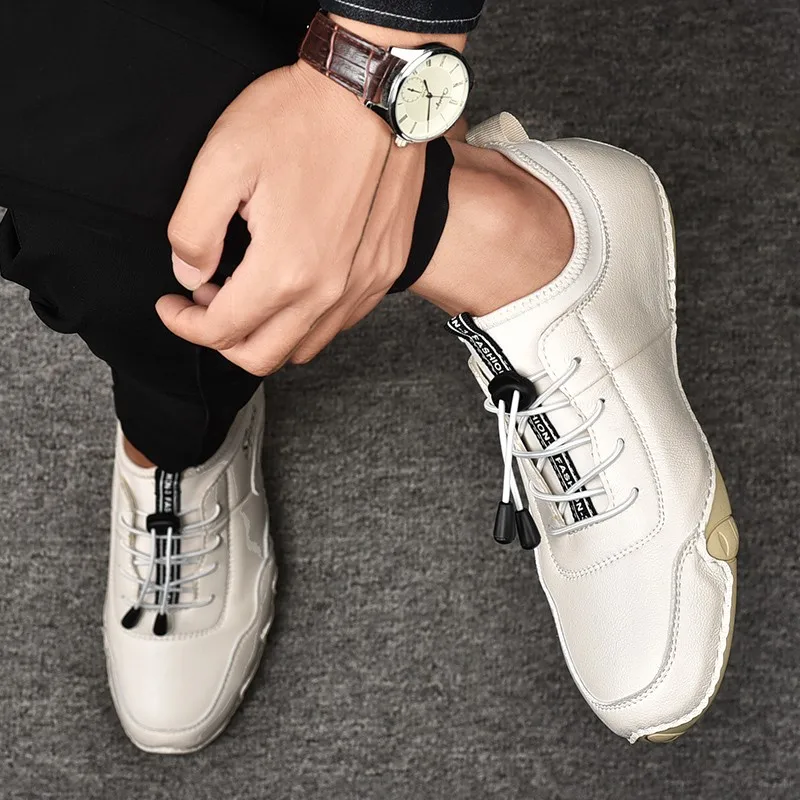 

New High-quality Men's Leather All-match Casual Shoes 2021 Spring And Autumn Fashion Sports Shoes Octopus Flat Driving Shoes45