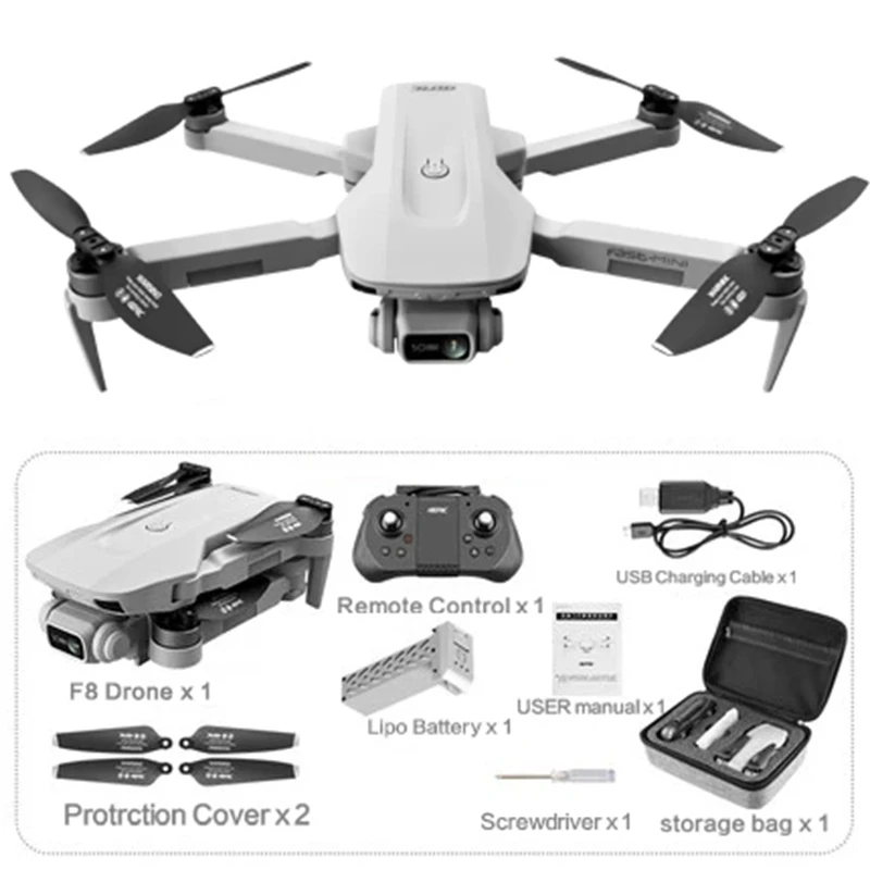 

F8 Professional Dual Drone With GPS And Camera HD 4K 1080p Quadcopter FPV Photography 5G WiFi Foldable Helicopter Brushless Dron