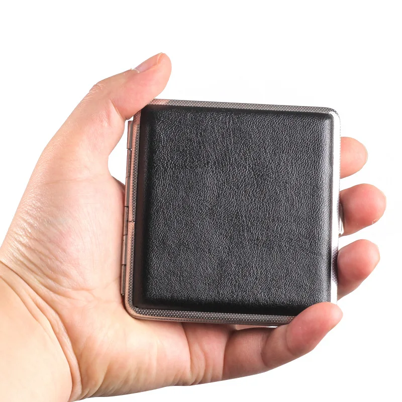 Кожаный чехол для сигарет с двойным открытием футляр 20 палочек контейнер