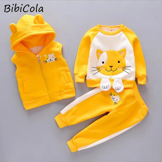 Комплект одежды для маленьких девочек BibiCola Осенний хлопковый костюм кофта и
