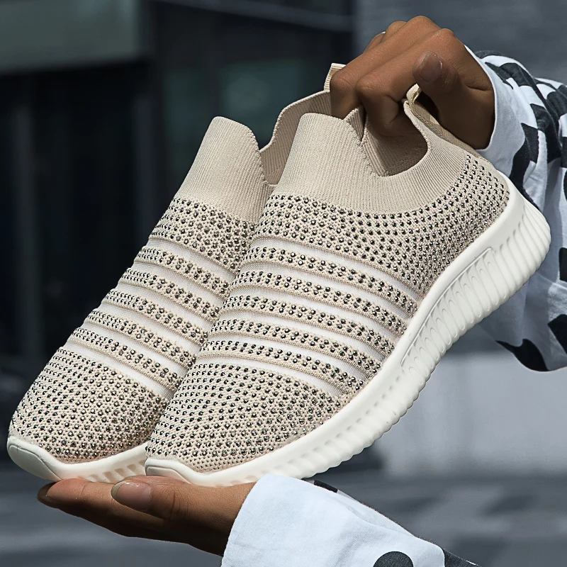 

Women's Soft Sock Sneakers Plug 35-43 Breathable Comfortable Flat Shoes Women Walking Jogging Ladies Shoes Casual Shoes