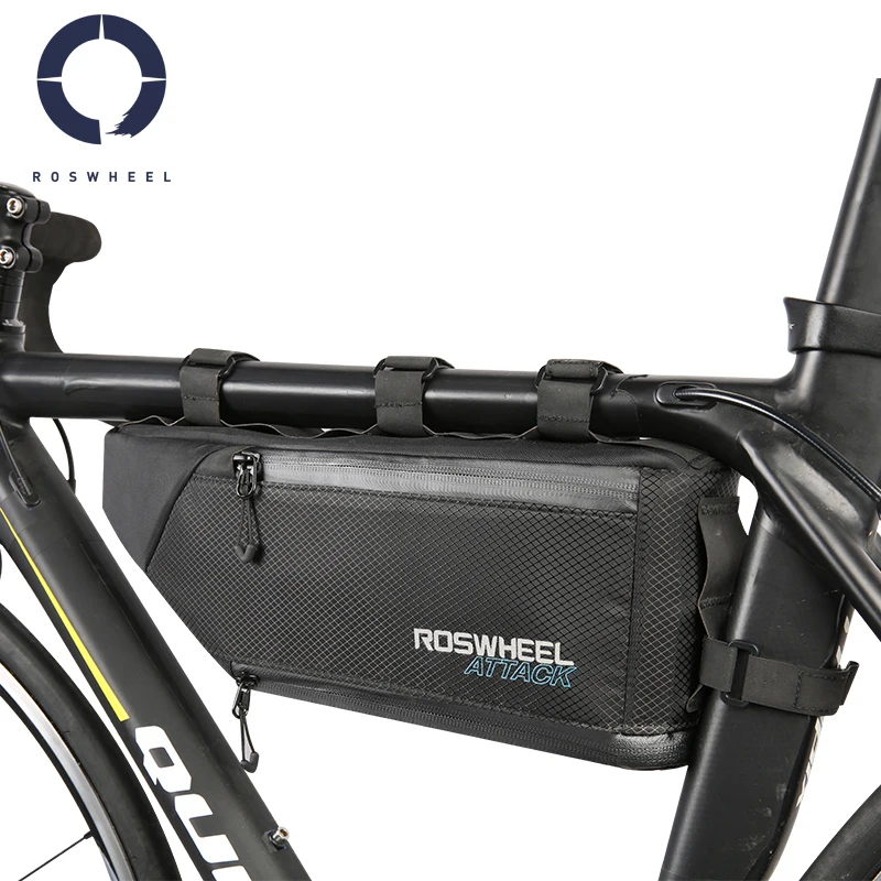 

Roswheel 4L Bike Bag Expandable Large Capacity Rainproof Cycling Bicycle Front Frame Top Tube Bag Pannier Bike Accessories