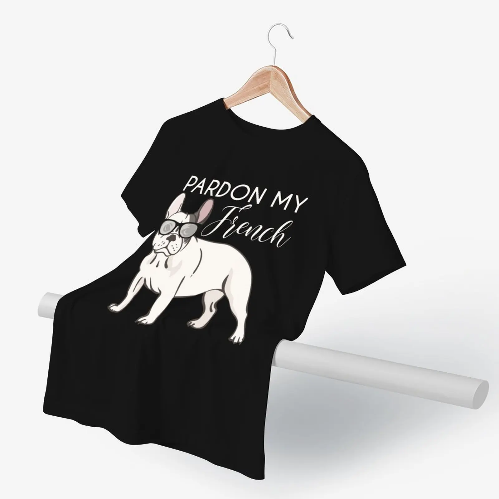 Футболка с рисунком французского бульдога Модная хлопковая футболка коротким