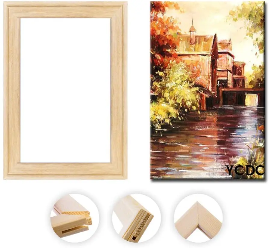 Diamond  Oil Painting Picture Wall Nature Wood Canvas Natural Wooden Frames Factory Price  Art Decor Diy Mural  Decorative