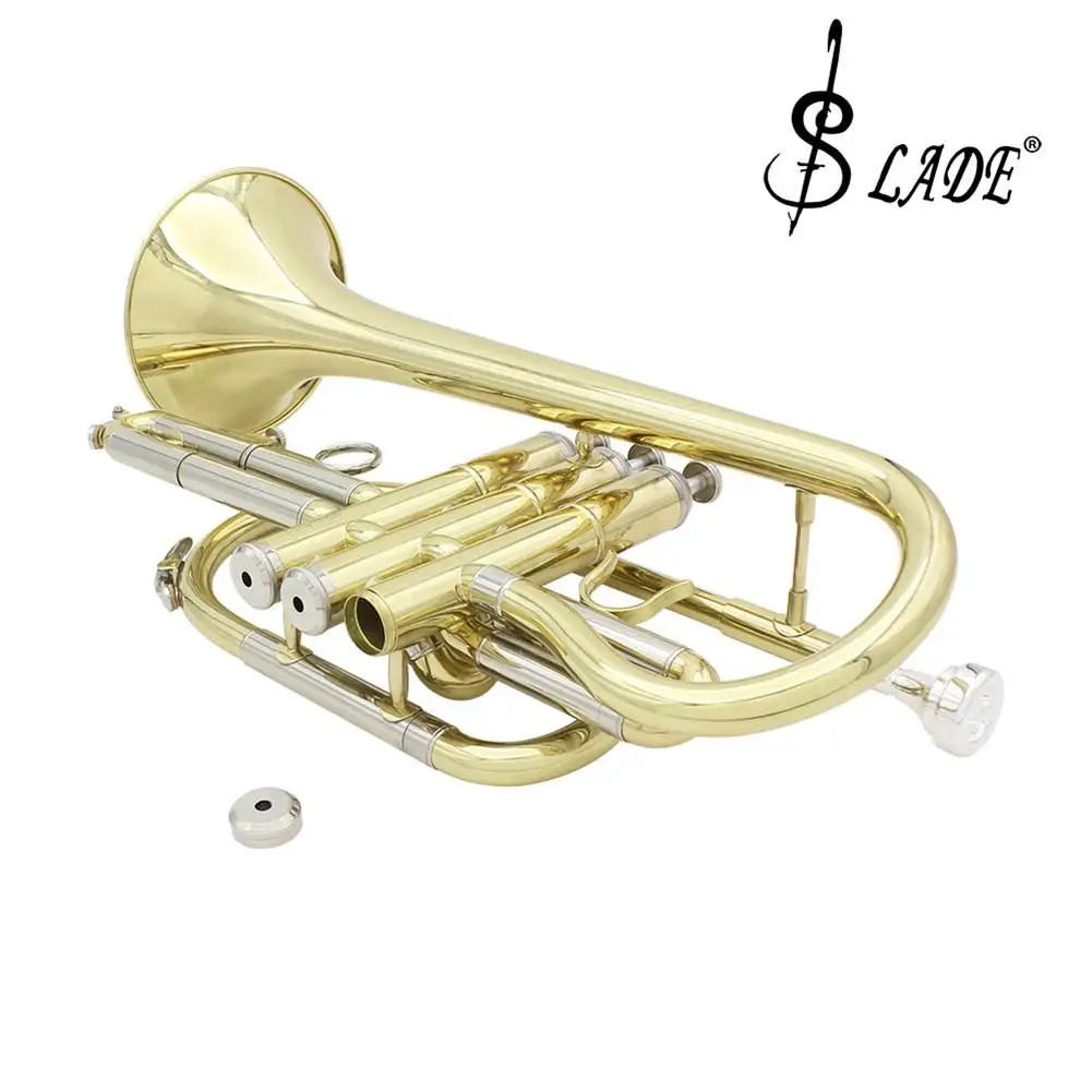 SLADE Профессиональный Золотой Bb cornet Silve ключ латунный инструмент с Чехол перчатки, Чистящая салфетка кисти