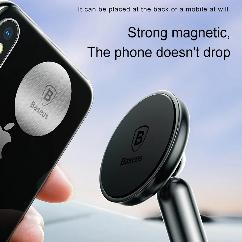 Baseus Magnetic Car Phone Holder 360 Degree Rotaion Universal for iPhone 11 X XS Xiaomi Stand Mount Universal Smartphone Support