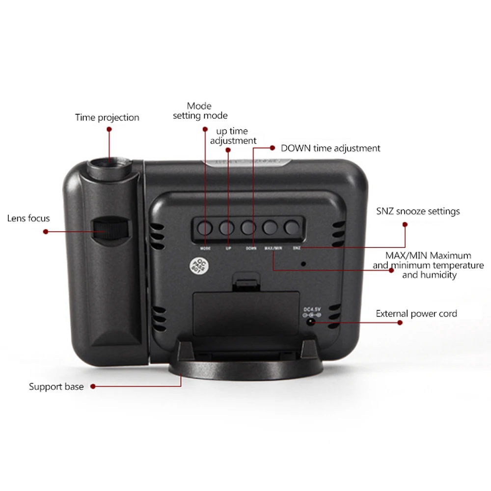 Часы Будильник с Погодная станция термометр календарная дата Светодиодный