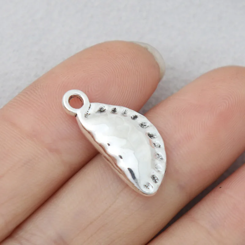 RAINXTAR Alloy Silver Food Dumpling Charms 10x22mm, 50 Pieces - AAC066 image 3