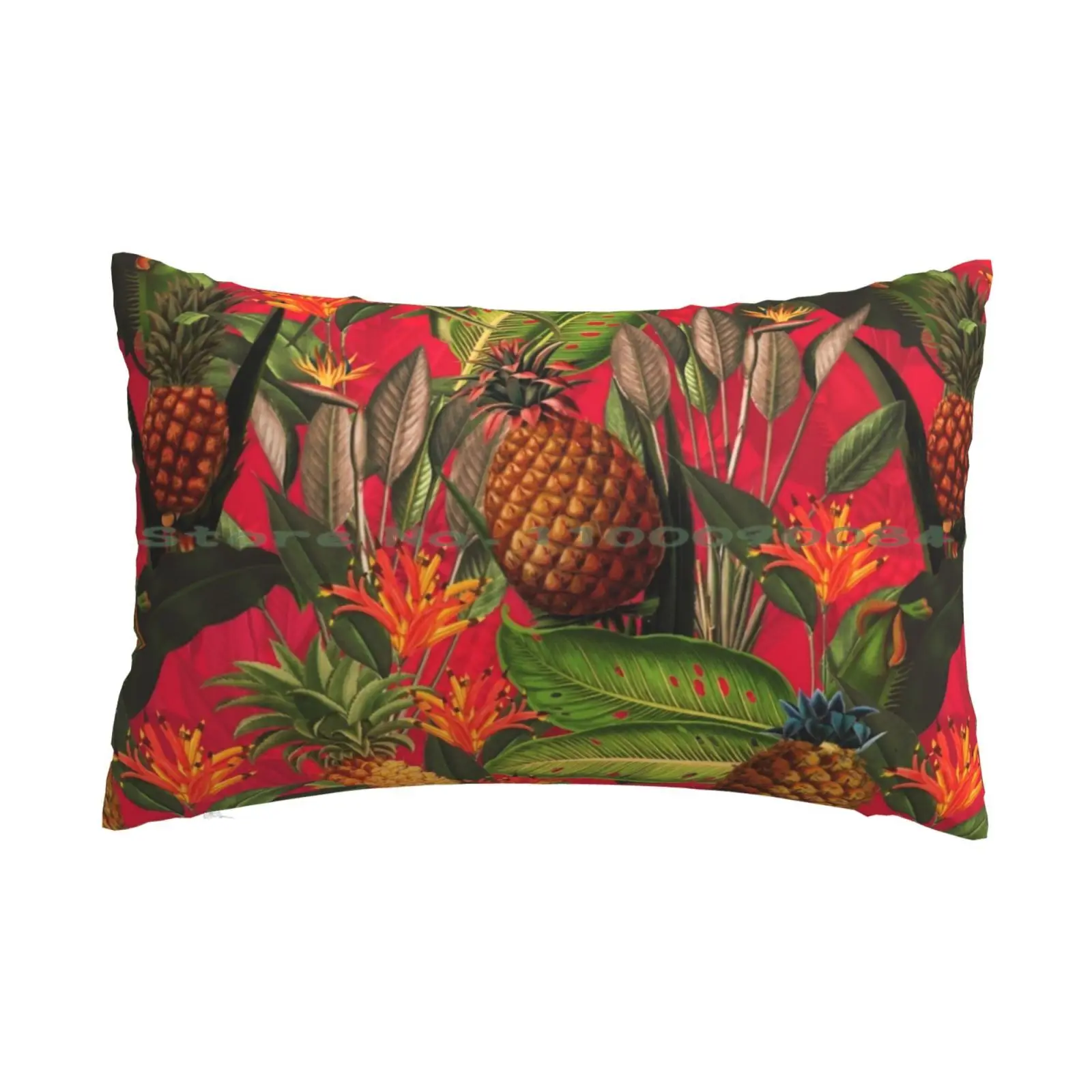 

Vintage Tropical Fruit Jungle Pink Pillow Case 20x30 50*75 Sofa Bedroom Nature Jungle Blossom Spring Pink Season Petal