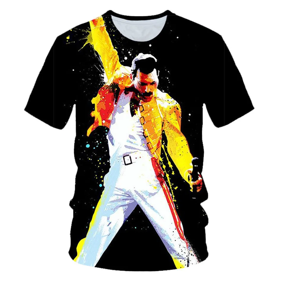 

Summer Men Women 3D T-Shirt Boys Girl Freddie Mercury The Queen Brand Tshirt Children Hip Hop Rock Hipster Birthday Party Tops