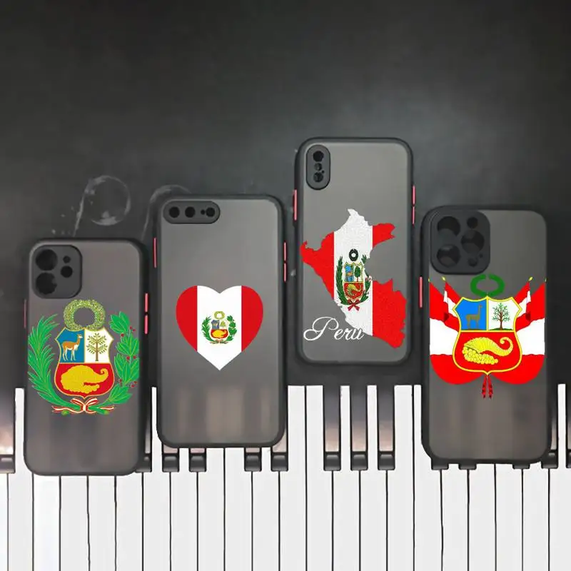 

Peru flag phone cases matte transparent For iphone 7 8 11 12 plus mini x xs xr pro max cover