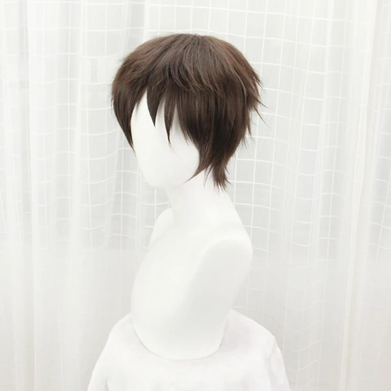 Парик для косплея Эрена джейгера из атаки на Титанов термостойкие короткие