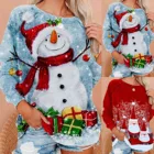 Рождественские толстовки, женские толстовки с круглым вырезом, женские топы, Осень-зима 2021, новый пуловер с длинным рукавом и принтом для женщин 2022