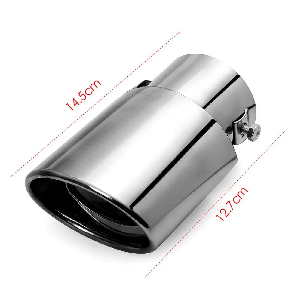 

Car Muffler Stainless Steel Two-layer Exhaust Muffler Durable Tip Straight Tailpipe Muffler Fits For Most Cars Trucks Universal