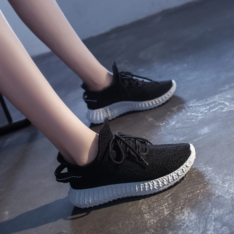 Женские кроссовки со шнуровкой сетчатые на платформе модные легкие теннисные