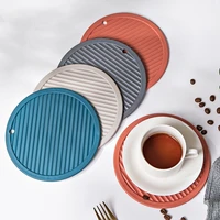 draining silicone coaster round thermal insulation tea coaster pot holder tableware decor table tray draining cup mat