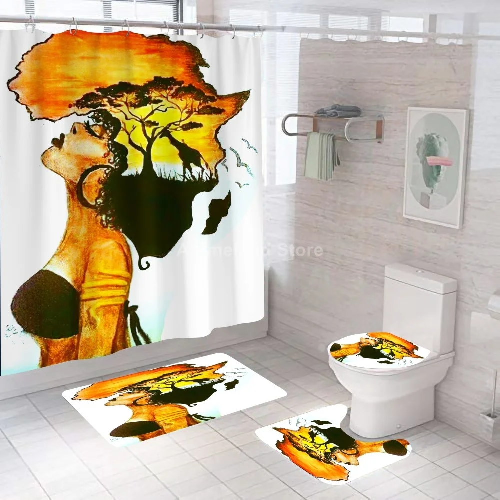 Сексуальные шторы для душа в африканском стиле девочек занавески ванной комнаты