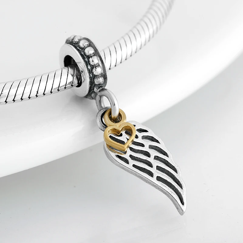 

Amas New 925 Sterling Silver Wings Of Angel 925 Sterling Silver Fine Pendant Beads Fit Original Charm Bracelet Jewelry Making