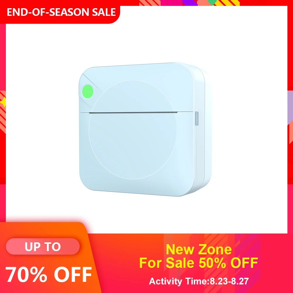 Новинка 2021 портативный мини термопринтер с беспроводным подключением BT 200dpi