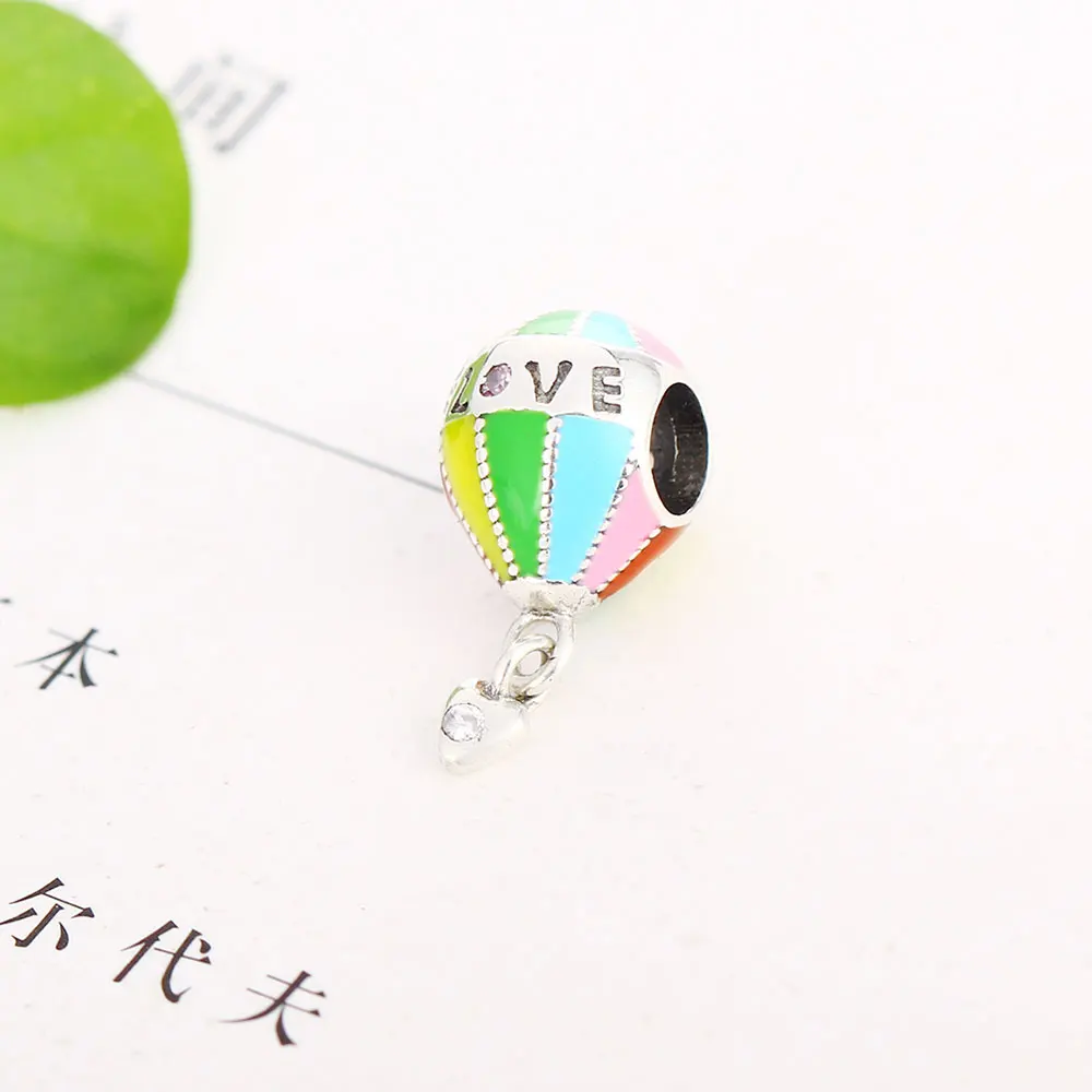 

Berloque 925 Sterling Silver Love Heart Hot Air Balloon Beads Charms Fit Original Bracelet Jewelry Making