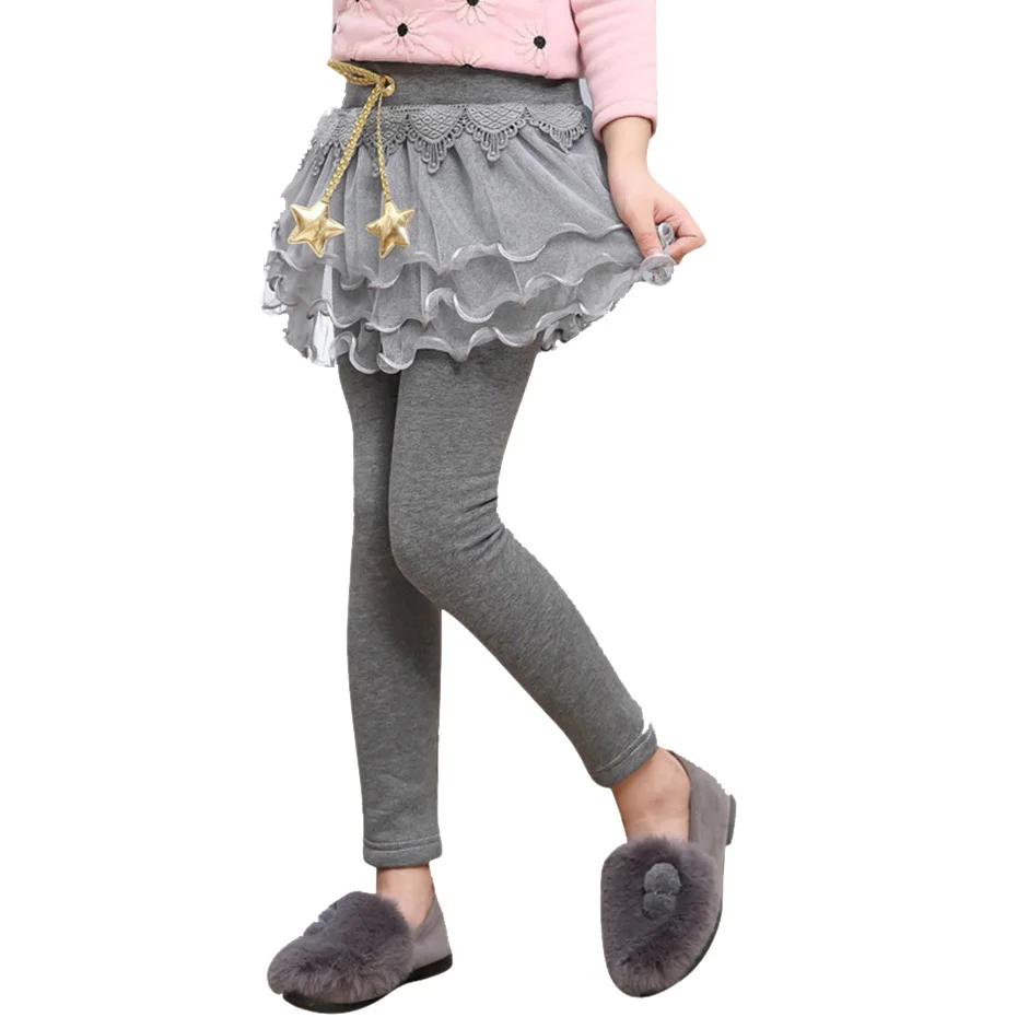 Леггинсы для девочек 6 12 лет с кружевом и сеткой|Брюки| |