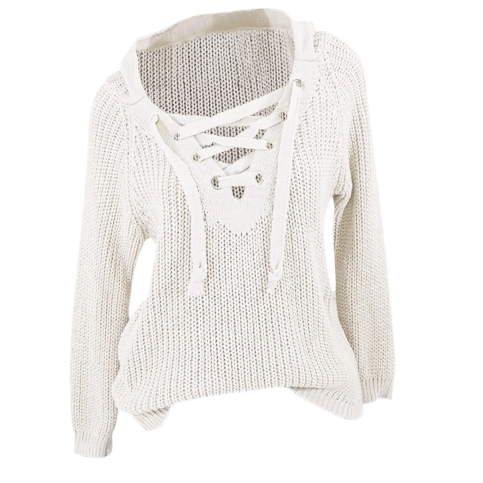 

Lace-Up Fashion Ladies Plus Size Blouse Autumn And Sweater Style Winter Women's Blouse Casual Shirt