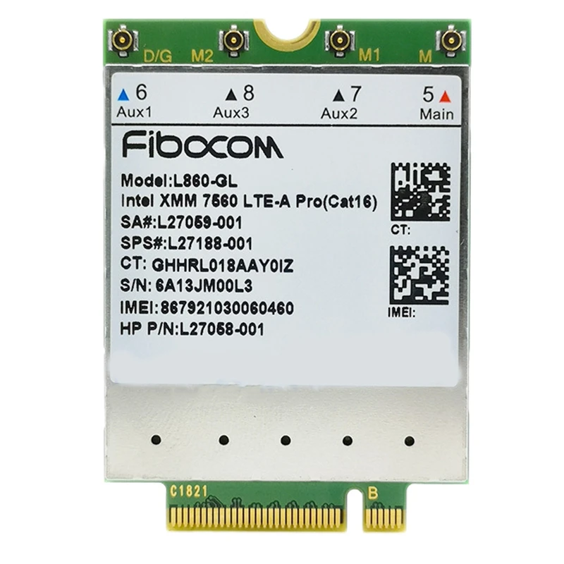 

L860-Gl 30 x 42 LTE FDD LTE FDD LAA 4G Module Mobile Network M.2 Interface Cat16 L27188-001 4G Card for HP Laptop