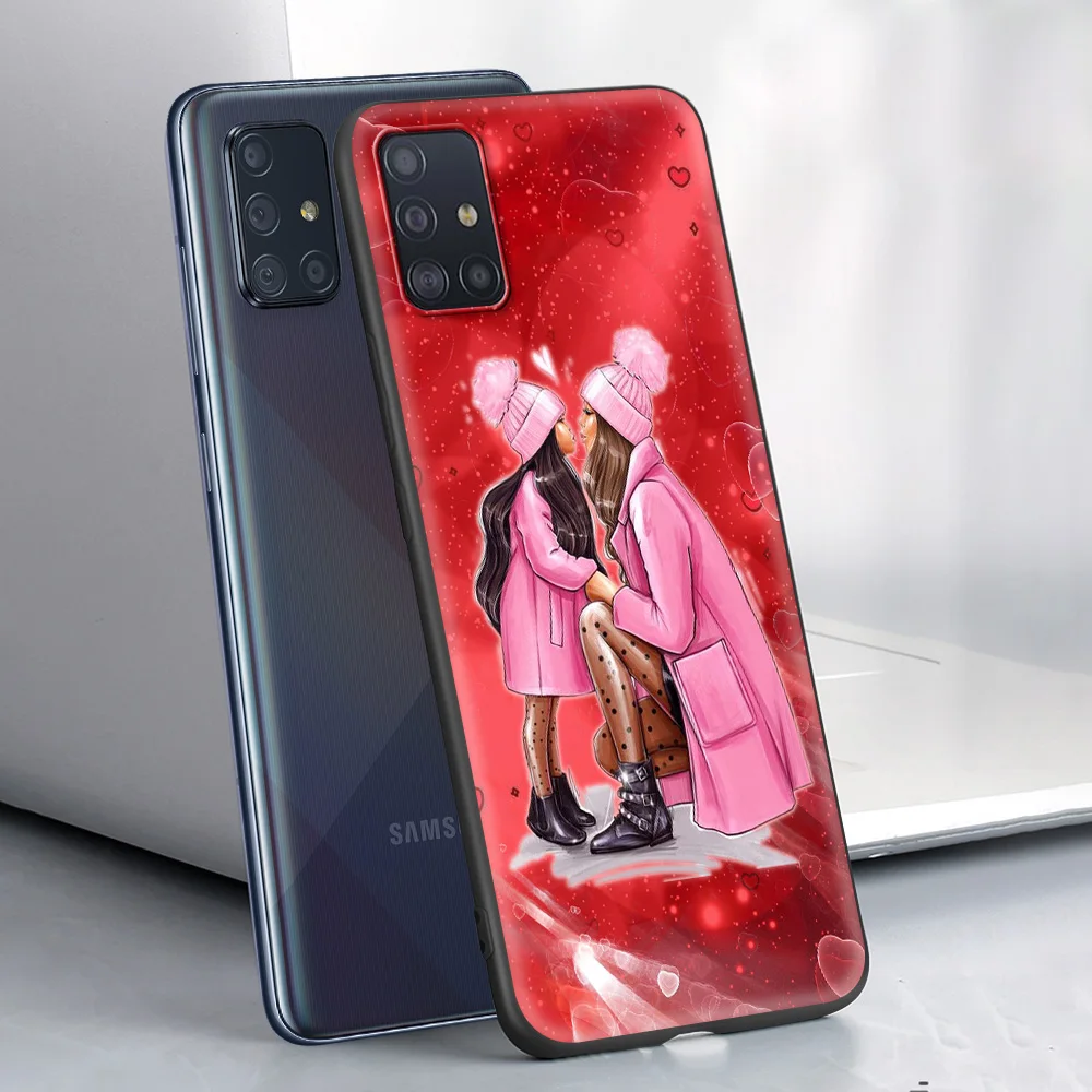 

Luxury Cover for Samsung Galaxy A12 EU A21S A50 A51 A70 A71 A02S Phone Case A10 A20 A30 A40 Silicone Shell Baby Mom Girl Queen