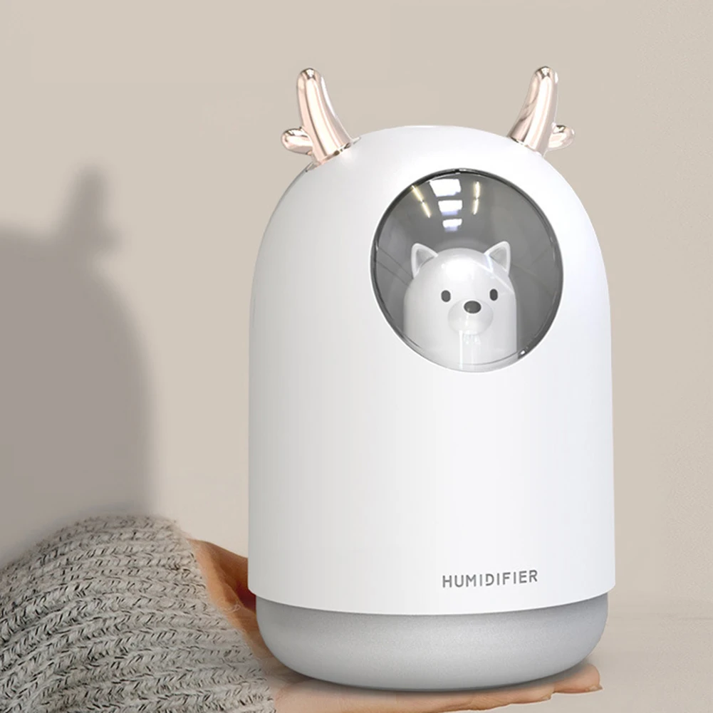 300ml Deer USB Portable Home Office Car LED Light Ultrasonic Cool Mist Lamp Humidifier Diffuser can deeply moisturizing | Красота и