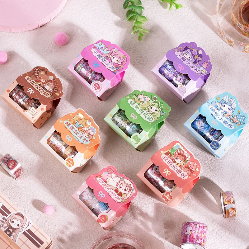 

8packs/24PCS baked cocoa beans Series decorative PET tape