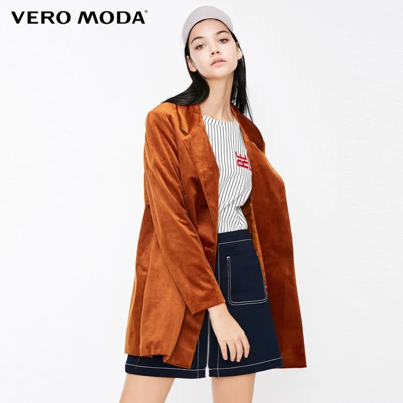 Vero Moda зимний женский OL свободный крой лацкан с длинными рукавами костюм Куртка Блейзер | 318408504